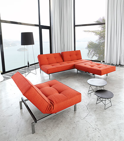 Splitback Luxury Sleeper Sofa W/ Arms Stainless Steel