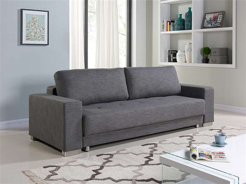 Gray Fabric Sleeper Sofa Bed - extends to 55"W