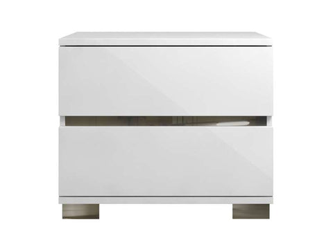 High Gloss White Lacquer Nightstand