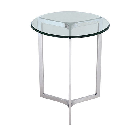 Allure Side Table round D20 H24" with stainless steel base