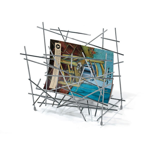 ALESSI Blow-Up Magazine Holder in polished stainless steel