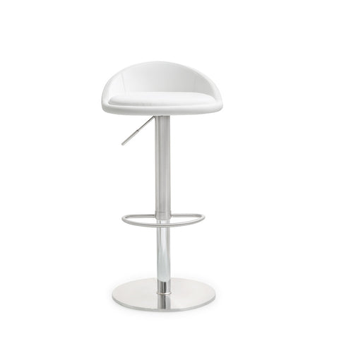 Perth Adjustable Swivel Barstool in Ecoleather - white, grey or black