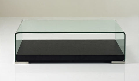 Modern Coffee Table 159A   47"x23"14H  wood base with glass