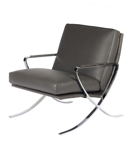 Pierre Leather Lounge Chair - 1 grey in stock -