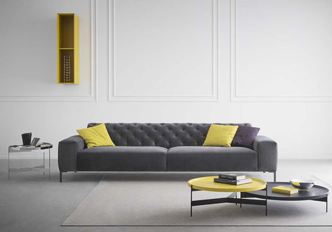 Boston Grey Velvet sofa from Pianca, Italy