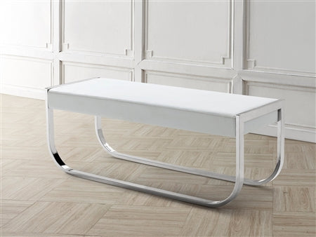 White Eco-Leather Bench