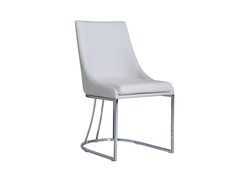 White eco-leather dining chair