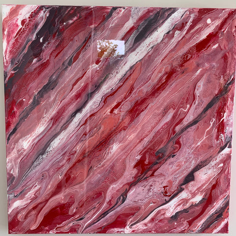 Art by SK -  Red Rain - Red Series 20 x 20"  high gloss finish