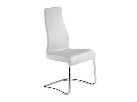 Italian White Leather Dining Chair