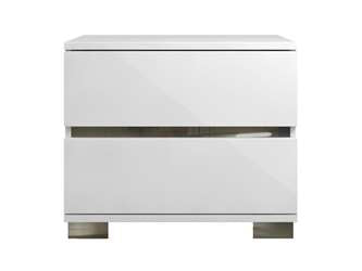 Spark White Lacquer Nightstand by Talenti Casa, Italy   27 W x 16 D x 23 H