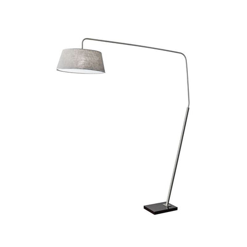Floor Lamp with Grey Linen Shade - 1 Light 71.5" Tall Gooseneck