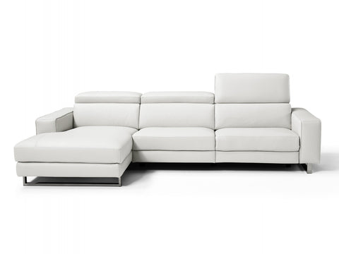 White Sectional - right facing with adjustable head rests - High quality Italian MADE