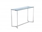 Aventura Console W48 x D16 x H32  clear glass with stainless steel base