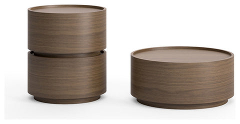 Dedalo Side Table or Night Stand from Pianca - Walnut