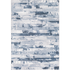 Area Rug 5.3 x 7.6. blue and grey