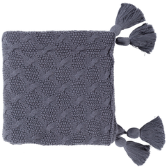 Knitted Navy Cotton Throw   ida1002