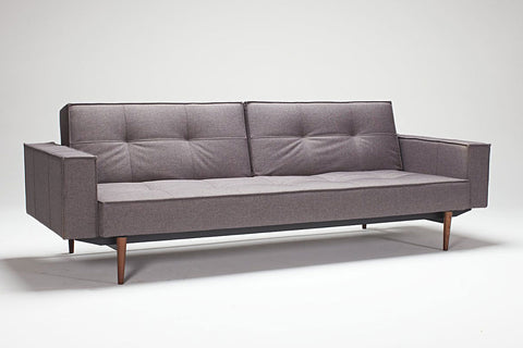 Splitback Luxury Sleeper Sofa W/ Arms Dark Wood 45'' x 93'' by Innovation